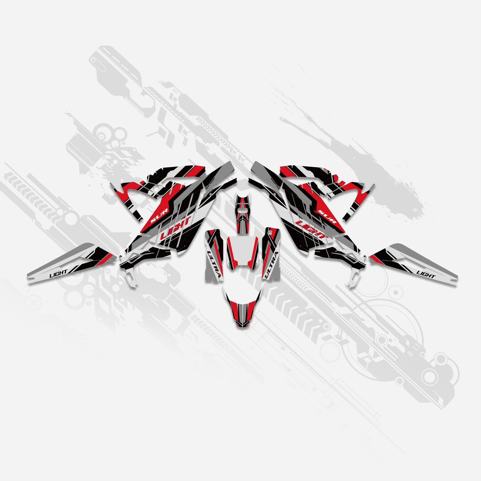 Elektro-Dirtbike Komplett-Dekor Aufkleber-Set für Surron Light Bee X alle Baujahre