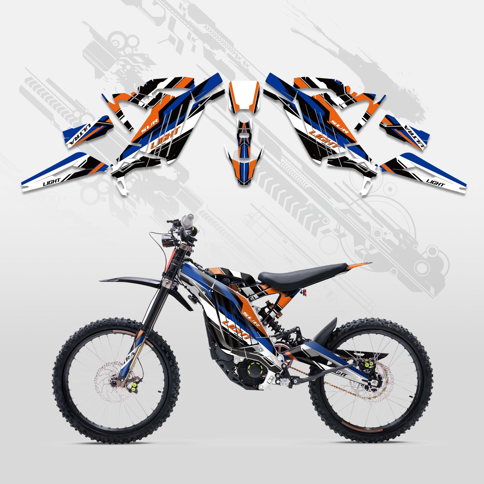 Elektro-Dirtbike Komplett-Dekor Aufkleber-Set für Surron Light Bee X alle Baujahre