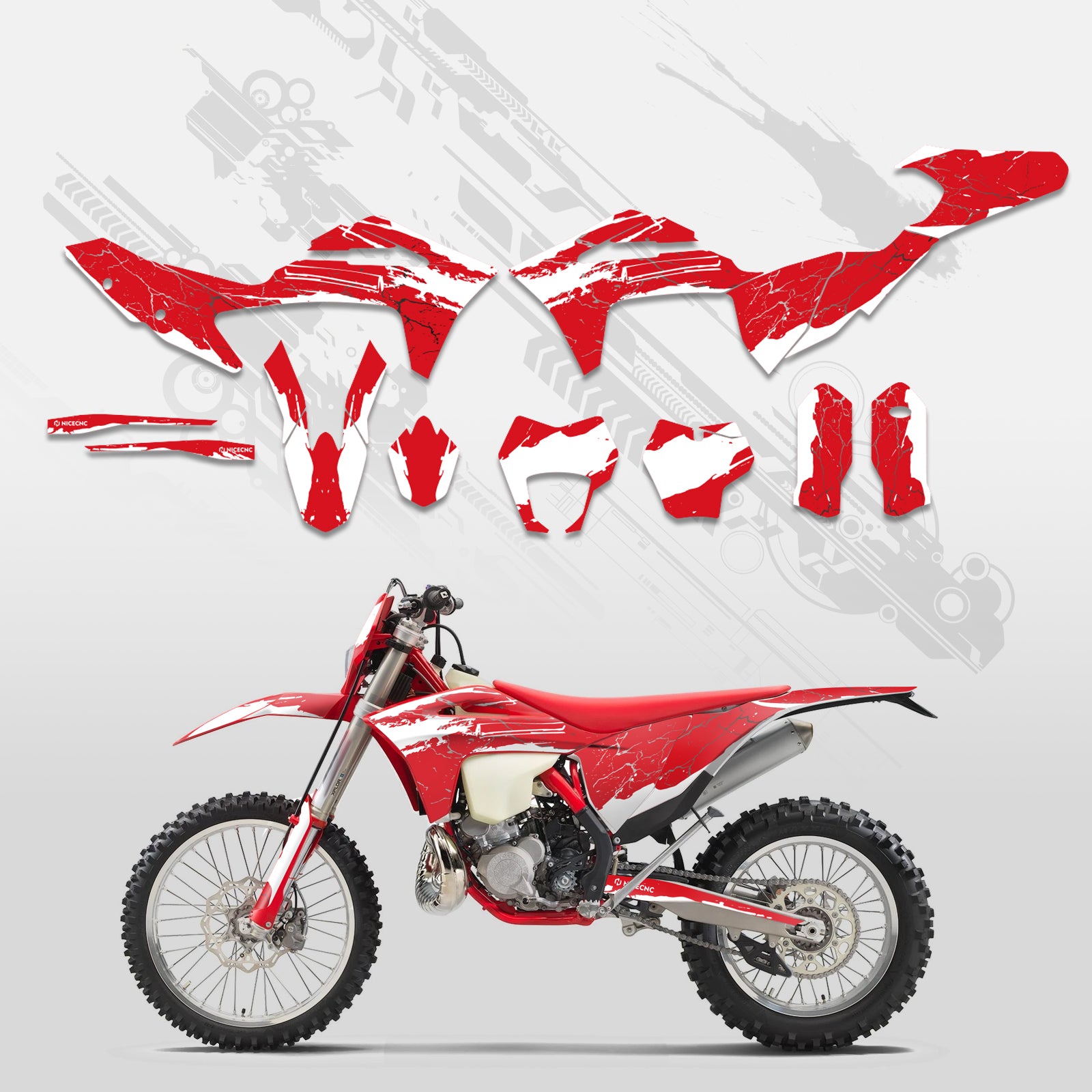 Motorrad Komplett-Dekor Aufkleber-Set für GAS GAS EC Enduro 2021-2023