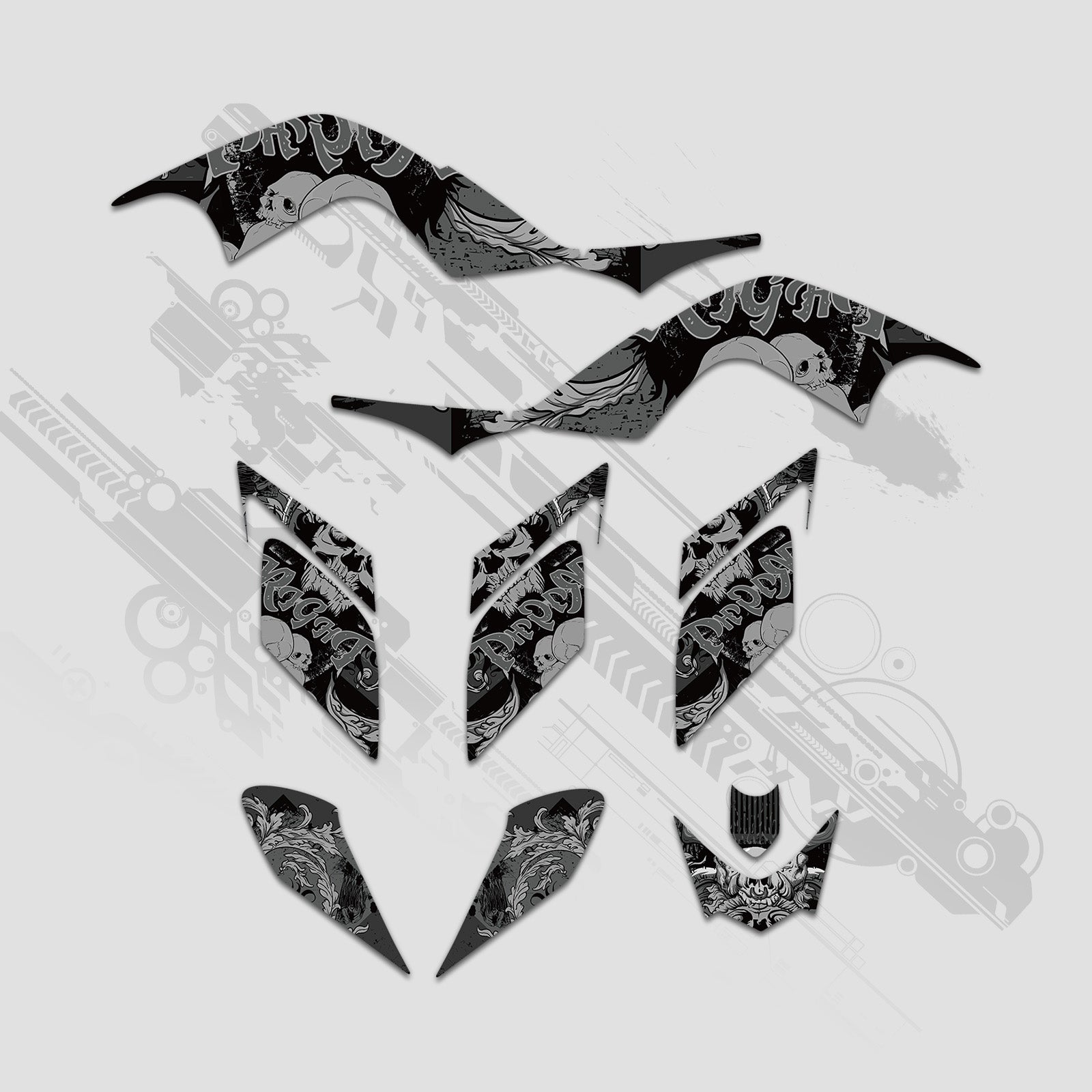 ATV Full Graphics Aufkleber Kit für Yamaha Raptor 700 2006–2012