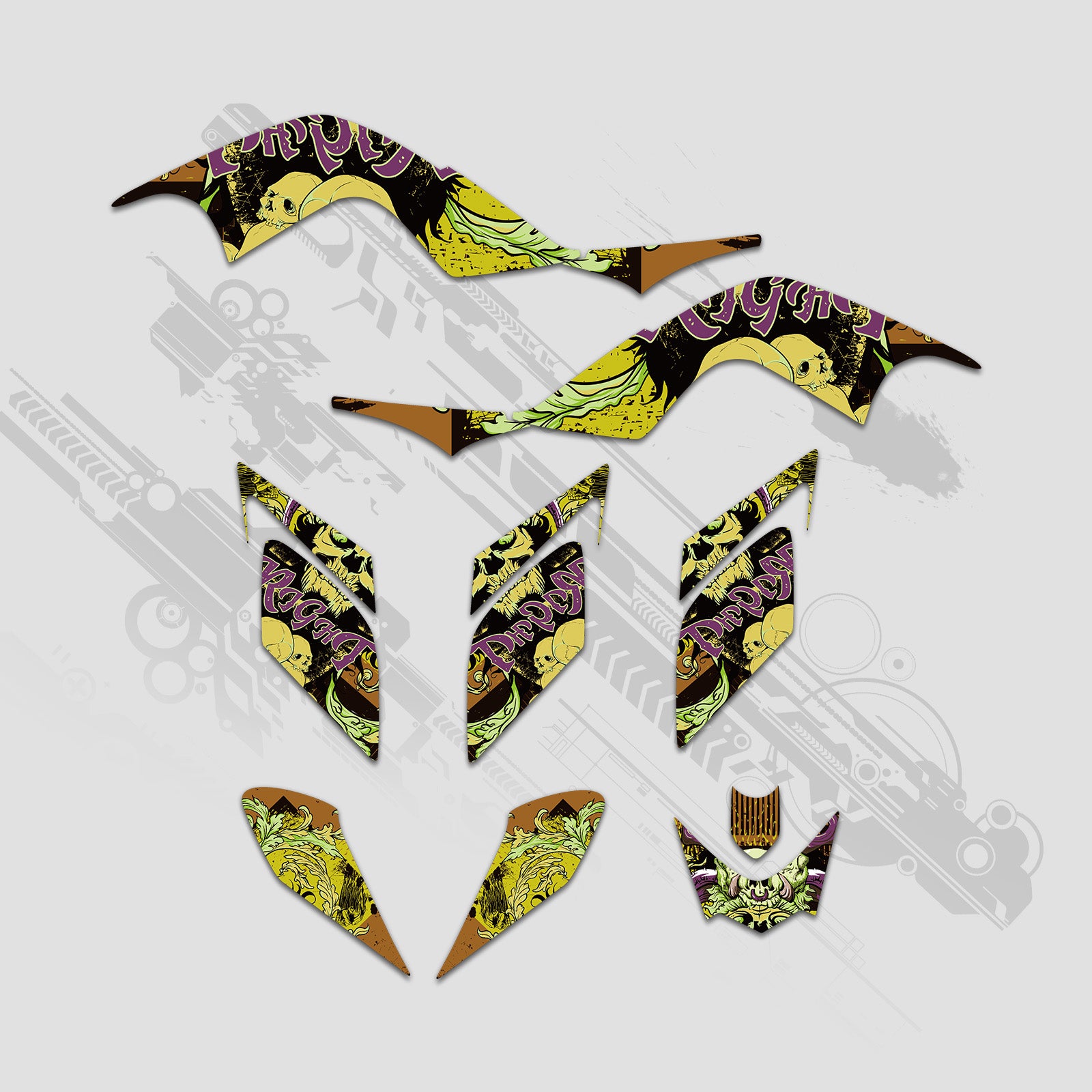ATV Full Graphics Aufkleber Kit für Yamaha Raptor 700 2006–2012