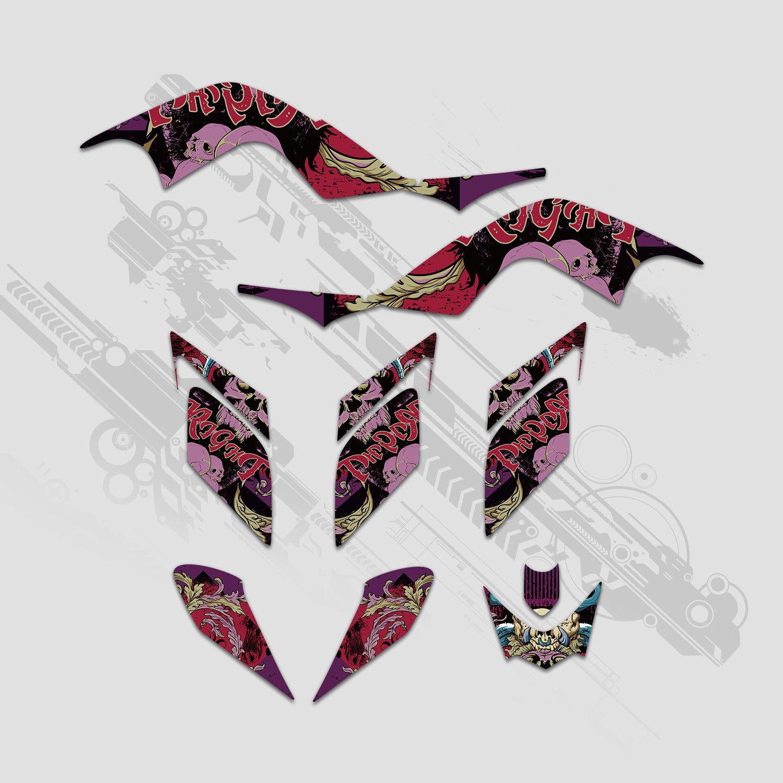 ATV Full Graphics Aufkleber Kit für Yamaha Raptor 700 2006–2012