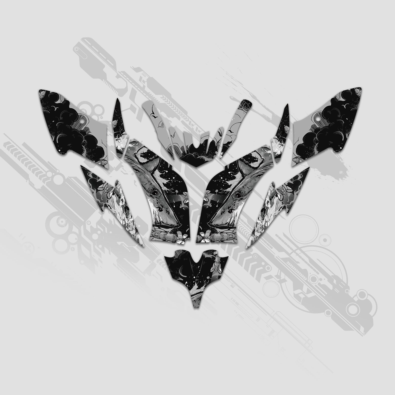 ATV Full Graphics Aufkleber Kit für Yamaha Raptor 250 2008+