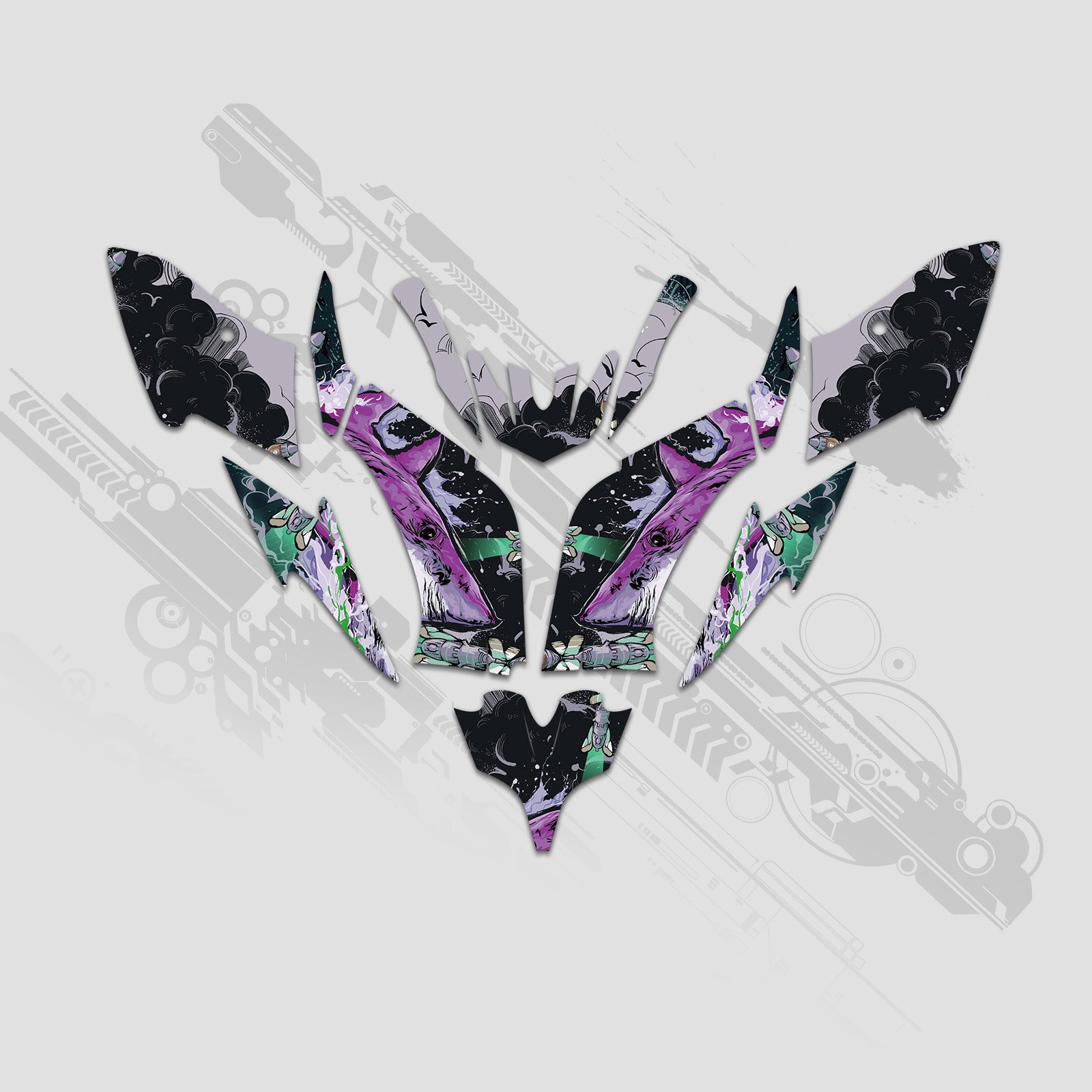 ATV Full Graphics Aufkleber Kit für Yamaha Raptor 250 2008+