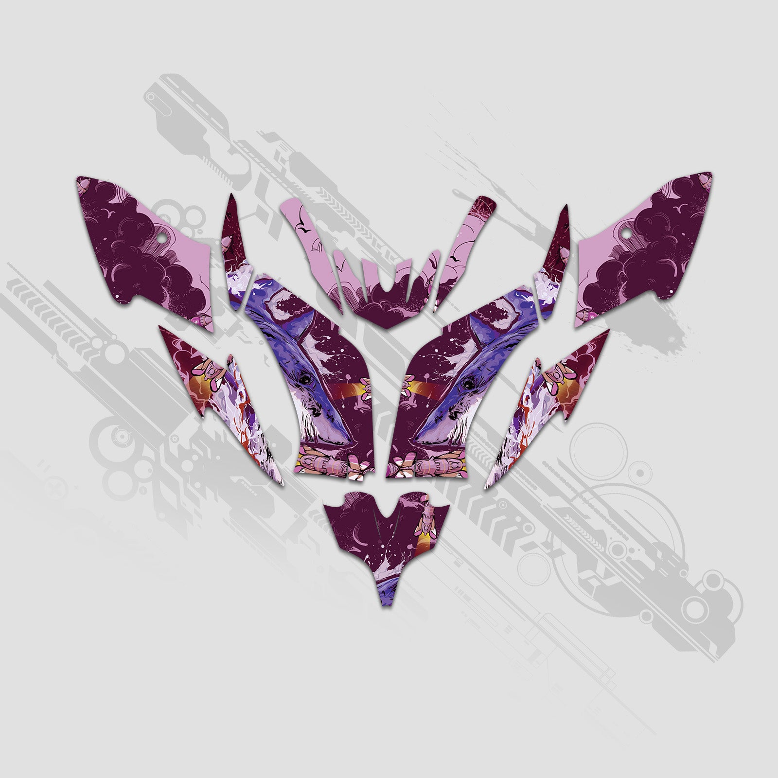 ATV Full Graphics Aufkleber Kit für Yamaha Raptor 250 2008+