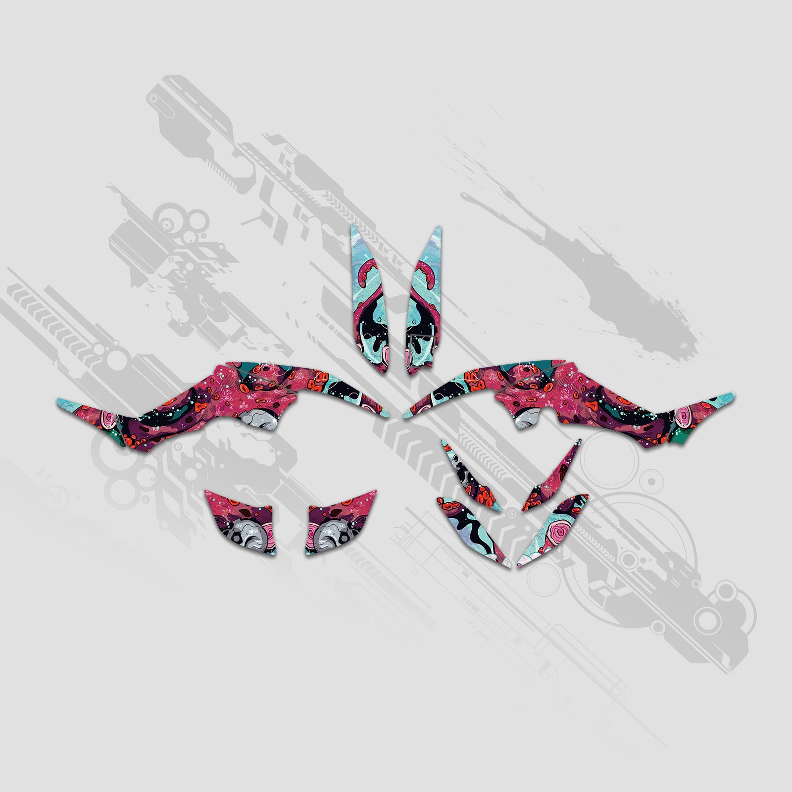 ATV Full Graphics Aufkleber Kit für Yamaha Raptor 350 2004+