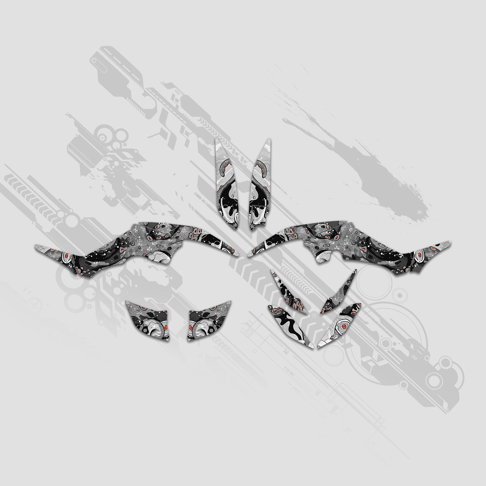 ATV Full Graphics Aufkleber Kit für Yamaha Raptor 350 2004+