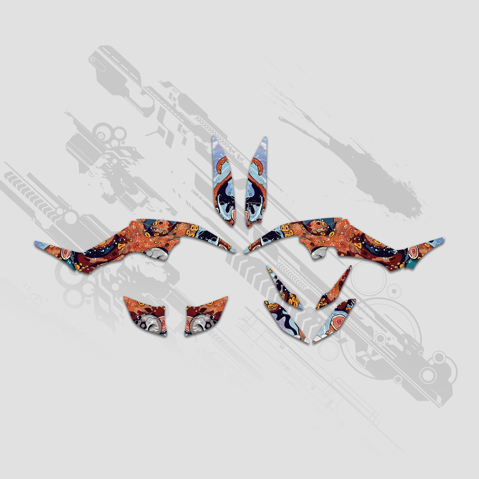 ATV Full Graphics Aufkleber Kit für Yamaha Raptor 350 2004+