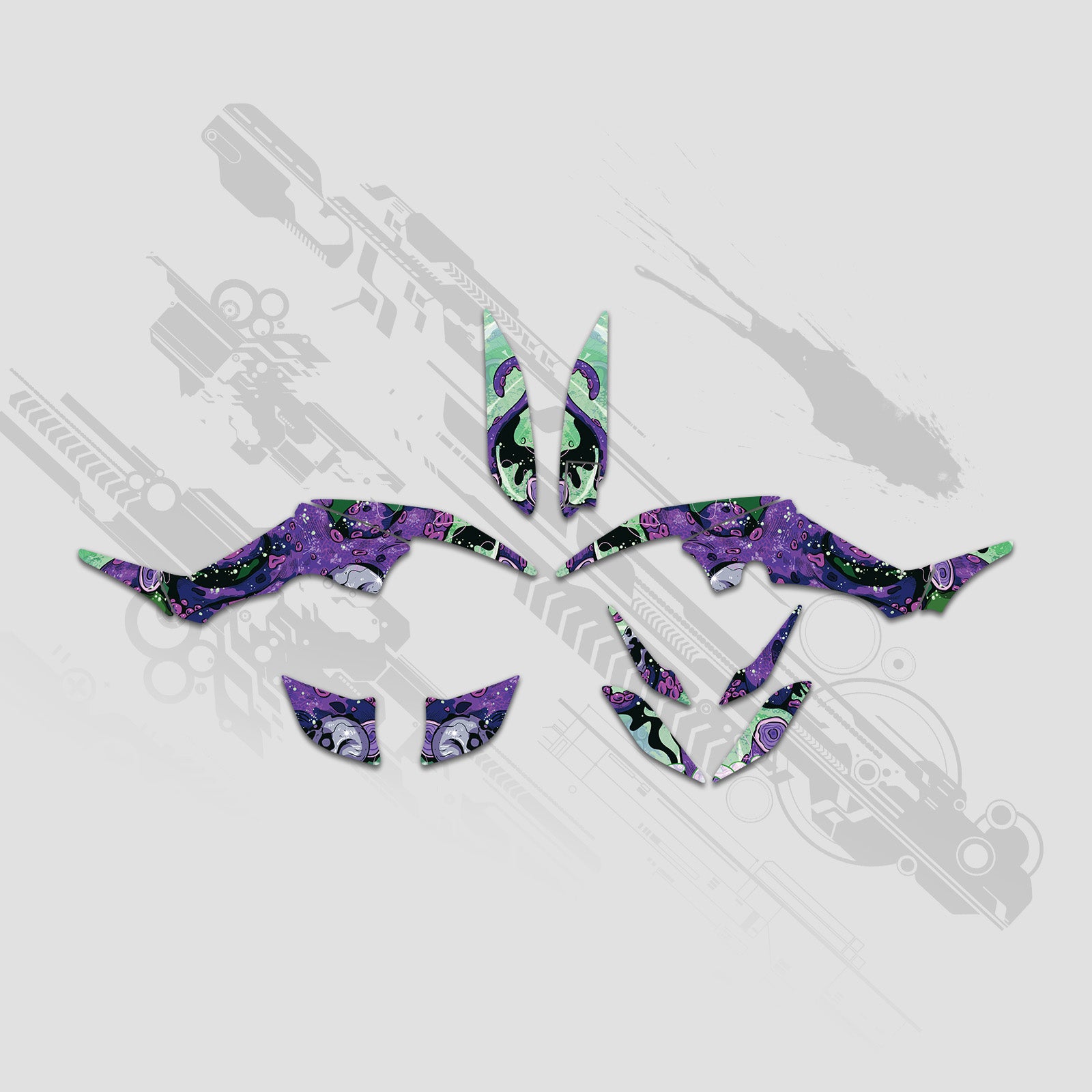 ATV Full Graphics Aufkleber Kit für Yamaha Raptor 350 2004+