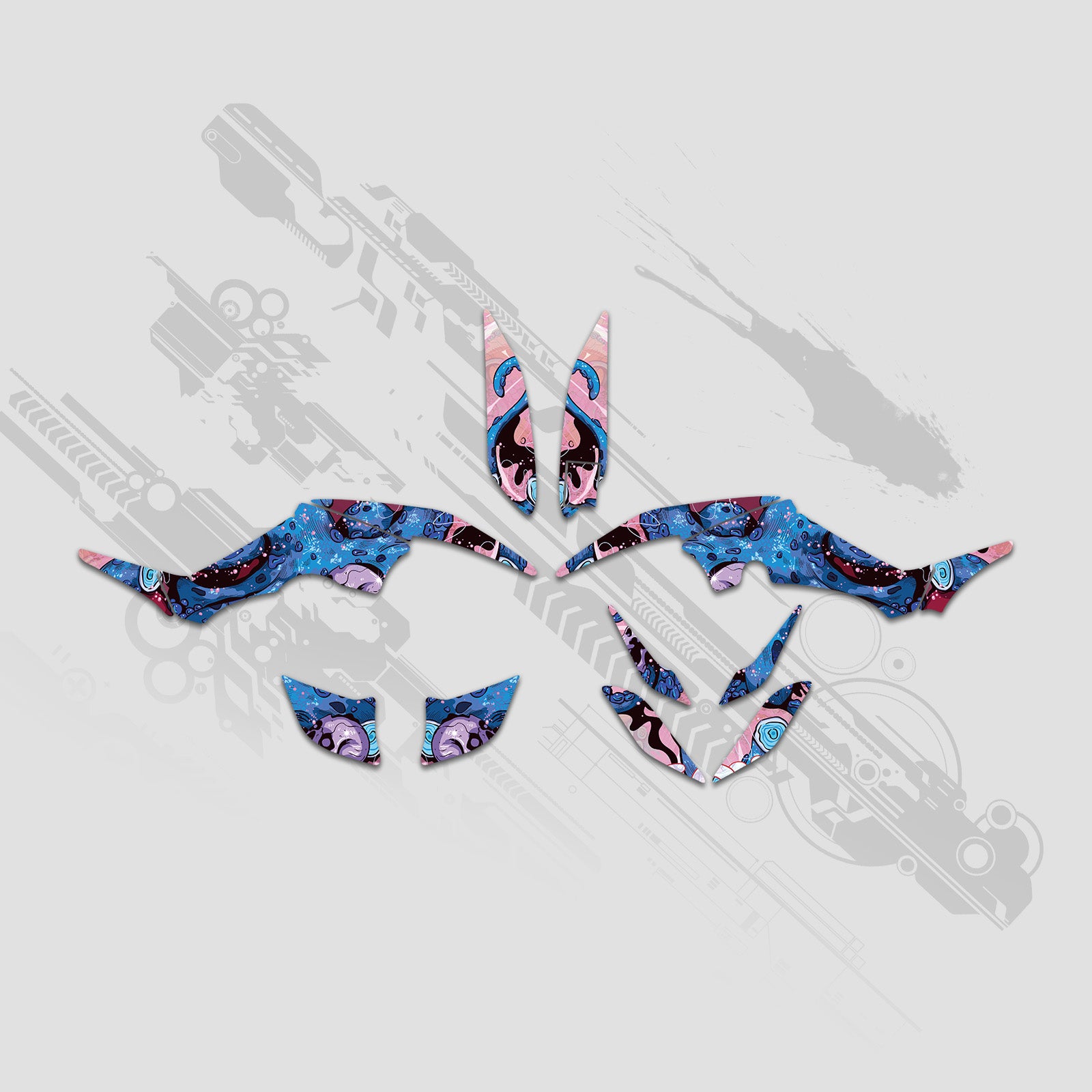 ATV Full Graphics Aufkleber Kit für Yamaha Raptor 350 2004+