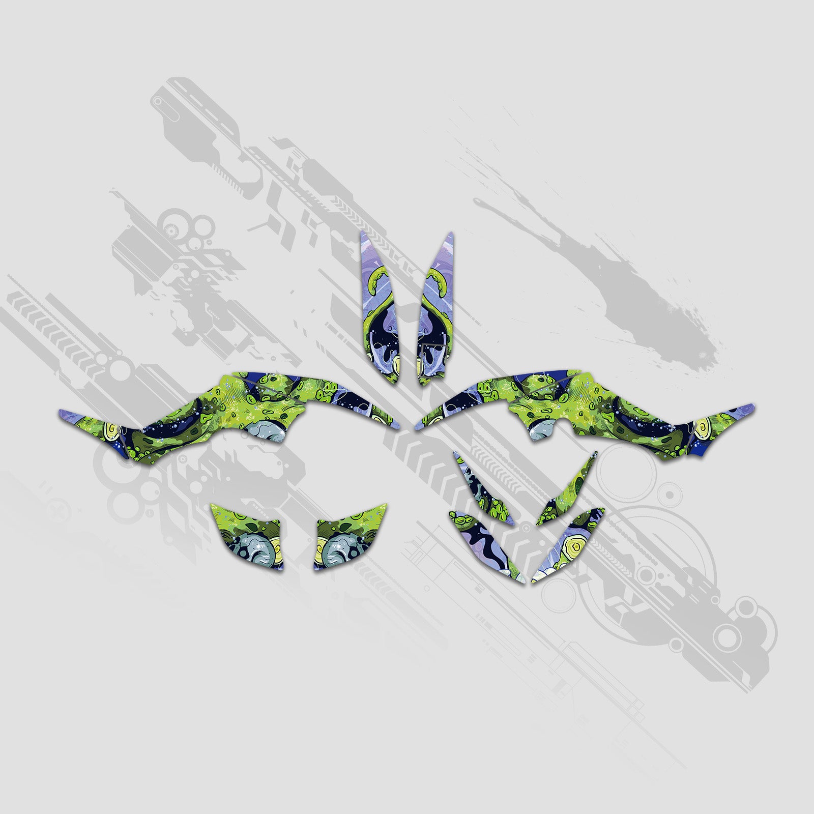 ATV Full Graphics Aufkleber Kit für Yamaha Raptor 350 2004+