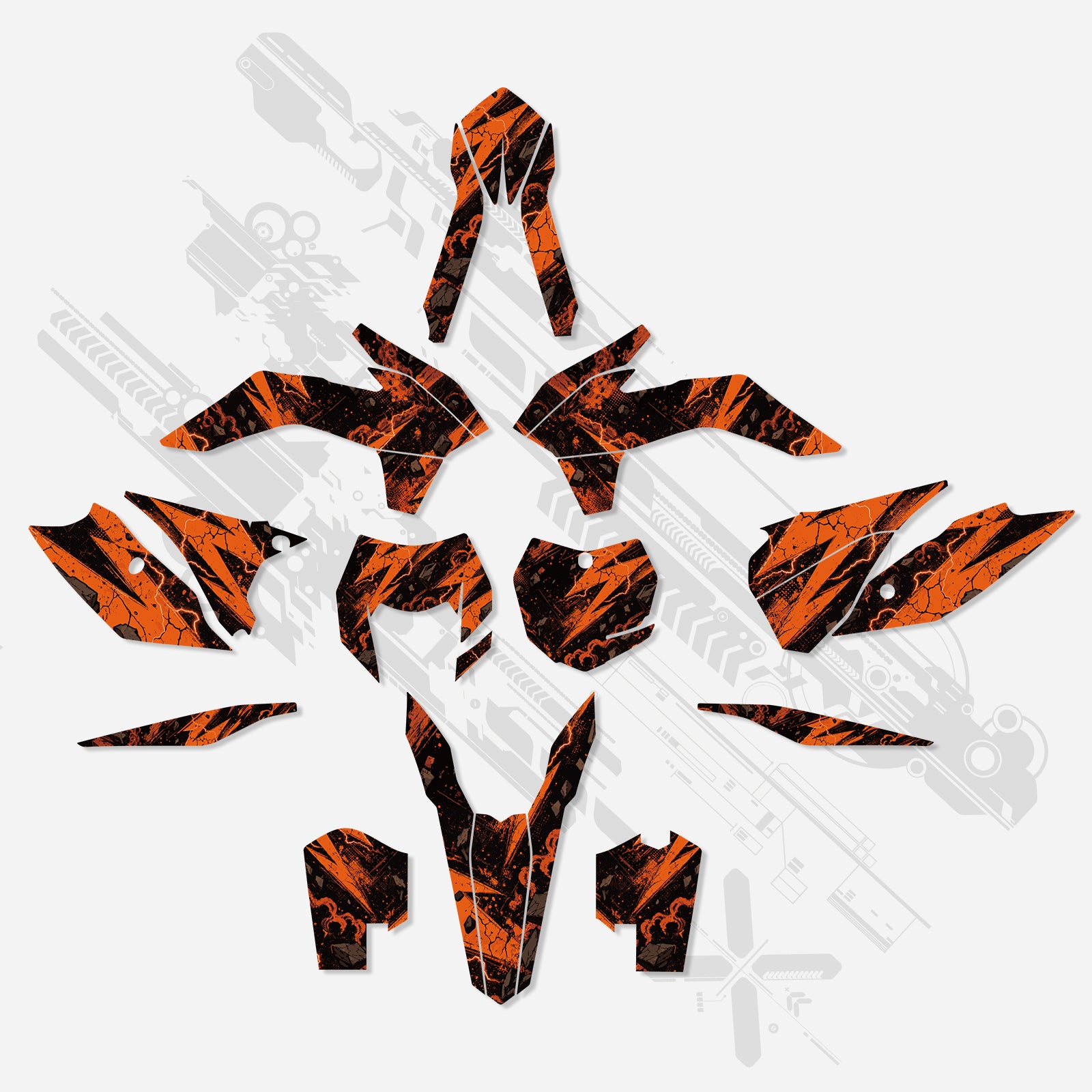 Komplettes Grafik-Dekor Aufkleber-Kit für KTM EXC/XC-W/XCF-W 2014-2016
