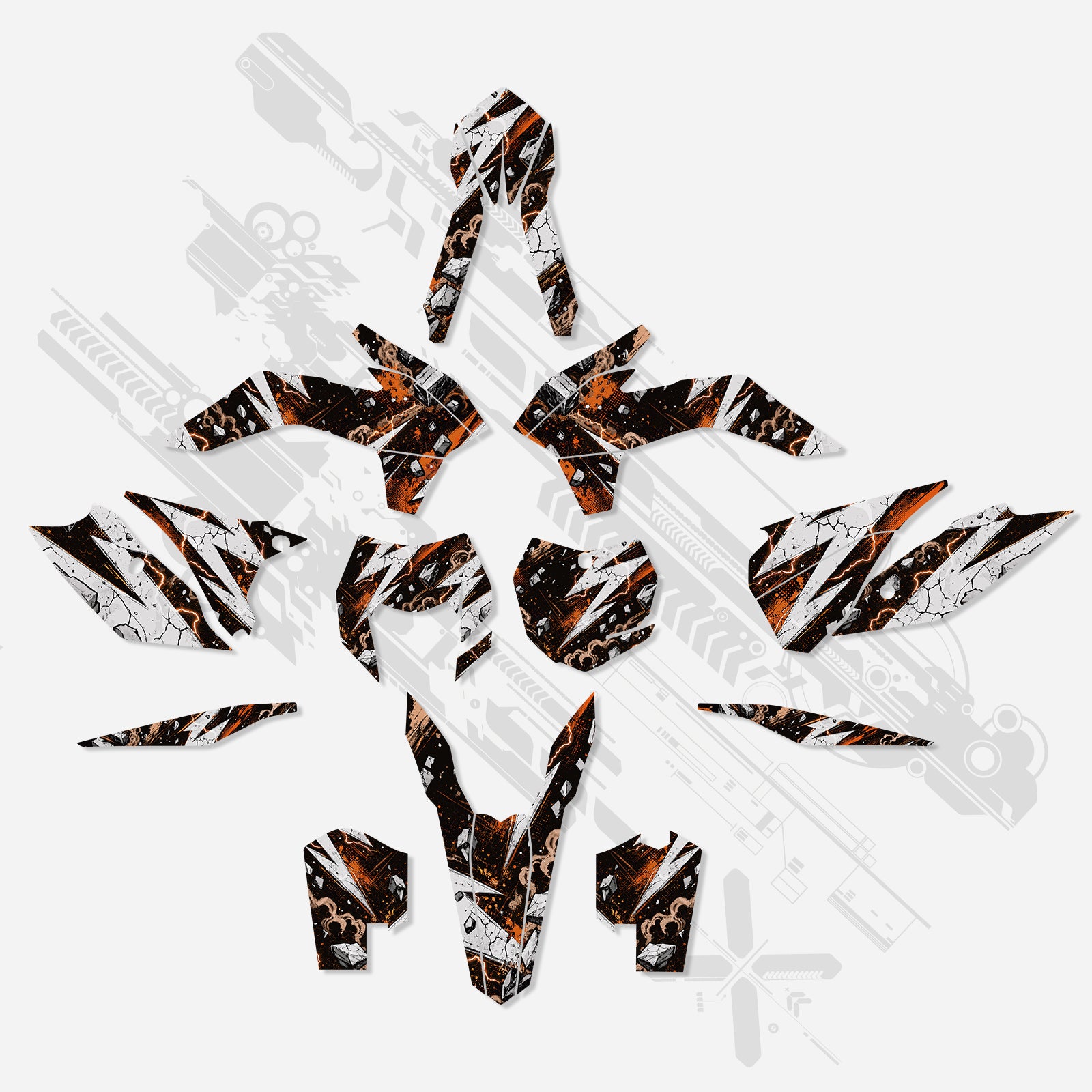 Komplettes Grafik-Dekor Aufkleber-Kit für KTM EXC/XC-W/XCF-W 2014-2016