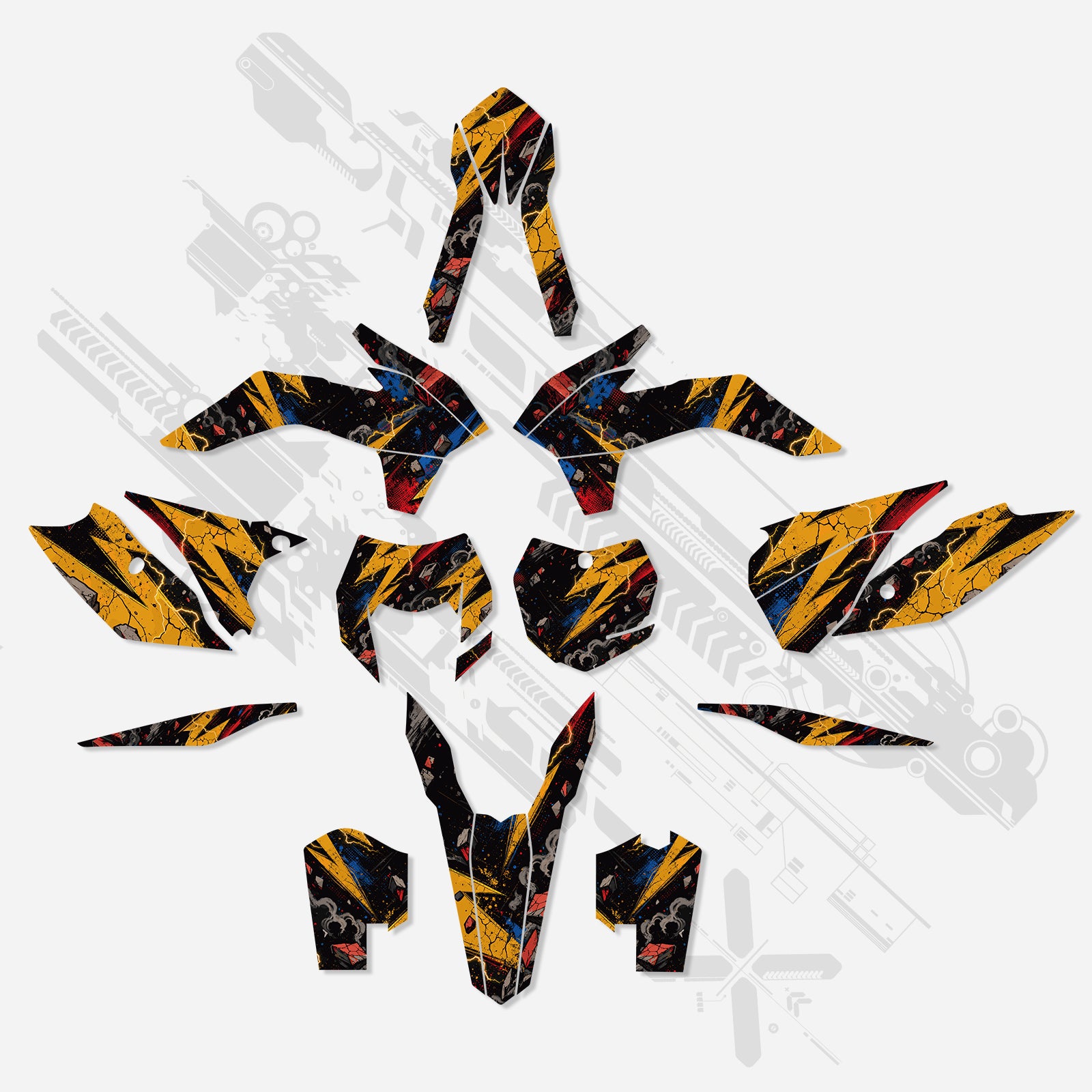 Komplettes Grafik-Dekor Aufkleber-Kit für KTM EXC/XC-W/XCF-W 2014-2016