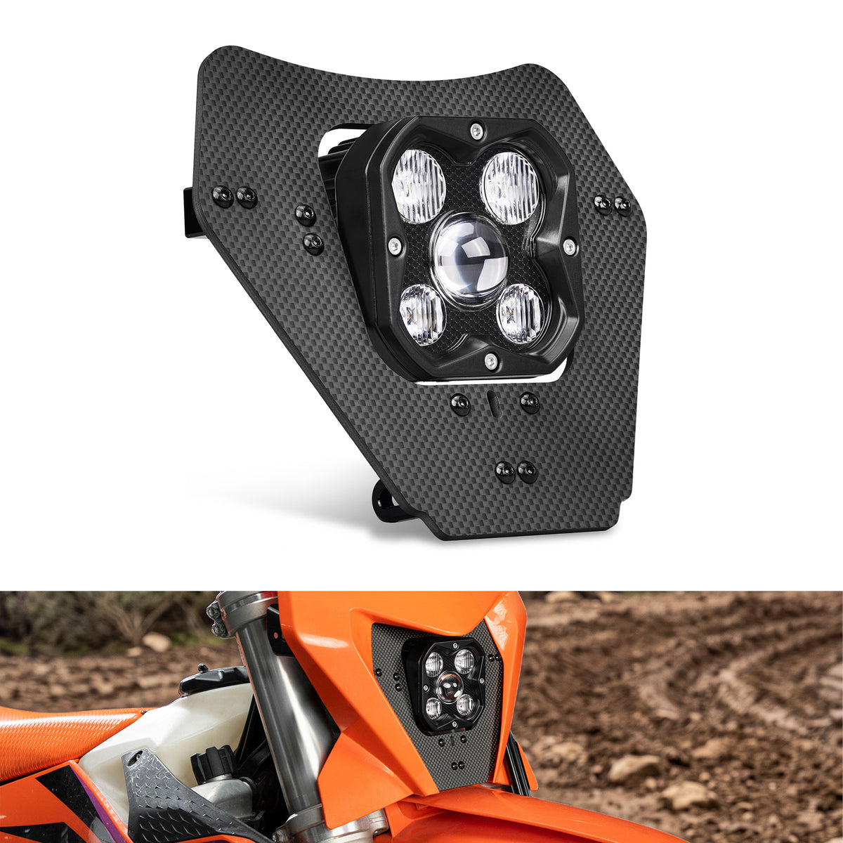 Plug & Play LED-rallystrålkastarkit för KTM 150 500 EXC/EXC-F/XC-W/XCF-W /XW-F 2024-2027