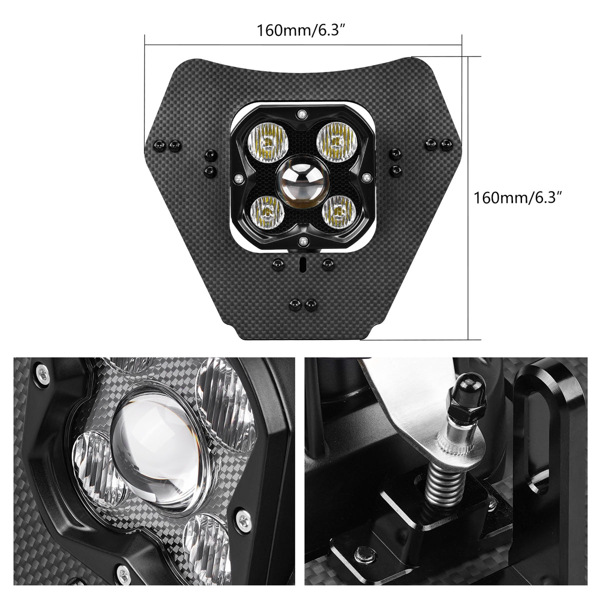 Sada LED rallyových světlometů Plug & Play pro KTM 150-500 EXC/EXC-F/XC-W/XCF-W /XW-F 2024-2027