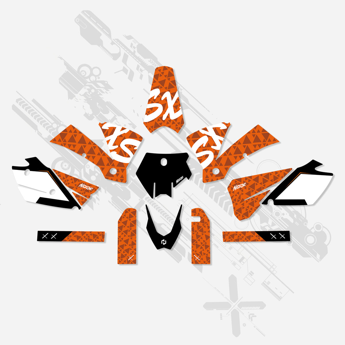 Complete motorcycle decal kit for KTM SX 2003–2004