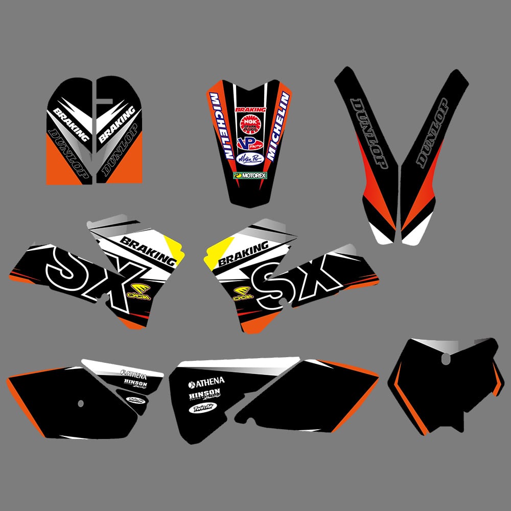 Motocross Vollverkleidung Grafiken Hintergrund Aufkleber Aufkleber Kits für KTM SX85 2006-2012