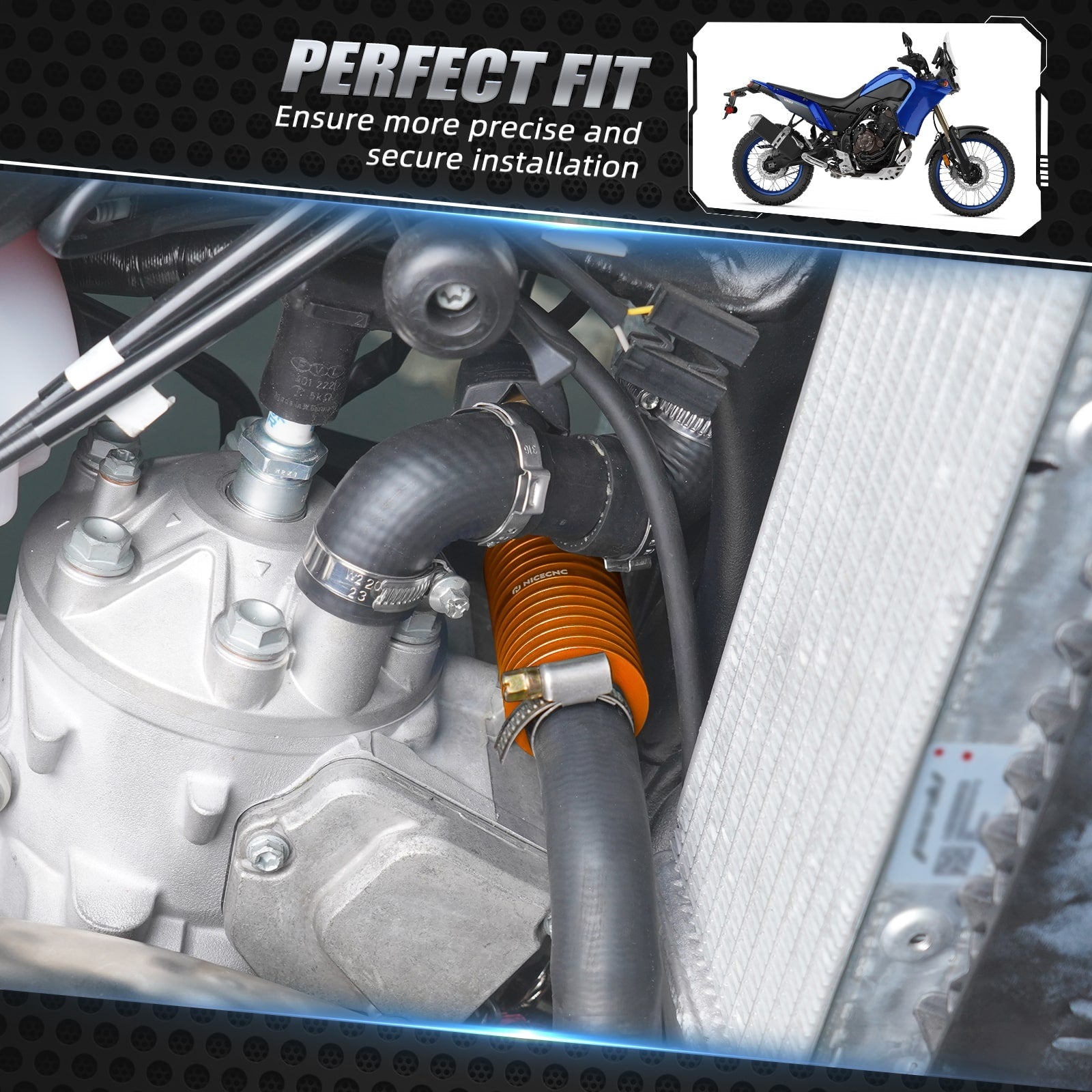 Kühler In Line Wasserkühler mit Klemmen Für KTM Husqvarna 2023-2024 GasGas 2024