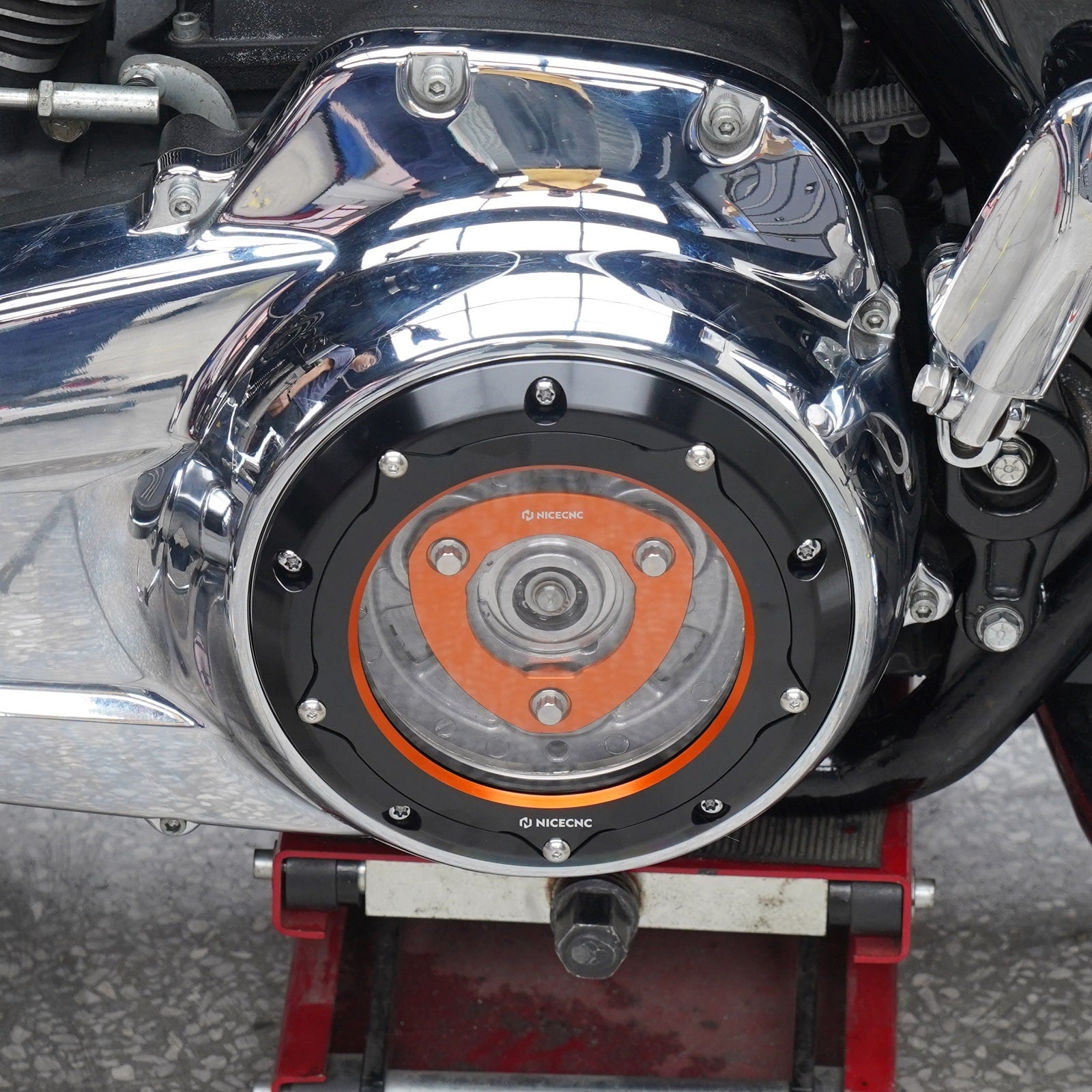 M8 Motordeckel + Kupplungsdruckplatten-Kit für Harley Road King Electra Street Glide