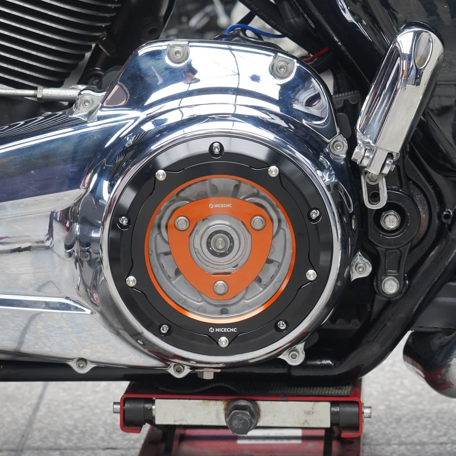 M8 Motordeckel + Kupplungsdruckplatten-Kit für Harley Road King Electra Street Glide