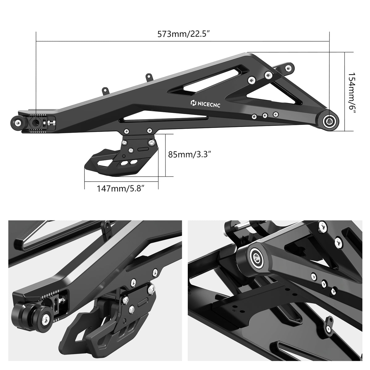 +100 mm prodloužená kyvná vidlice pro Surron Light Bee X / S Segway X160 / X260