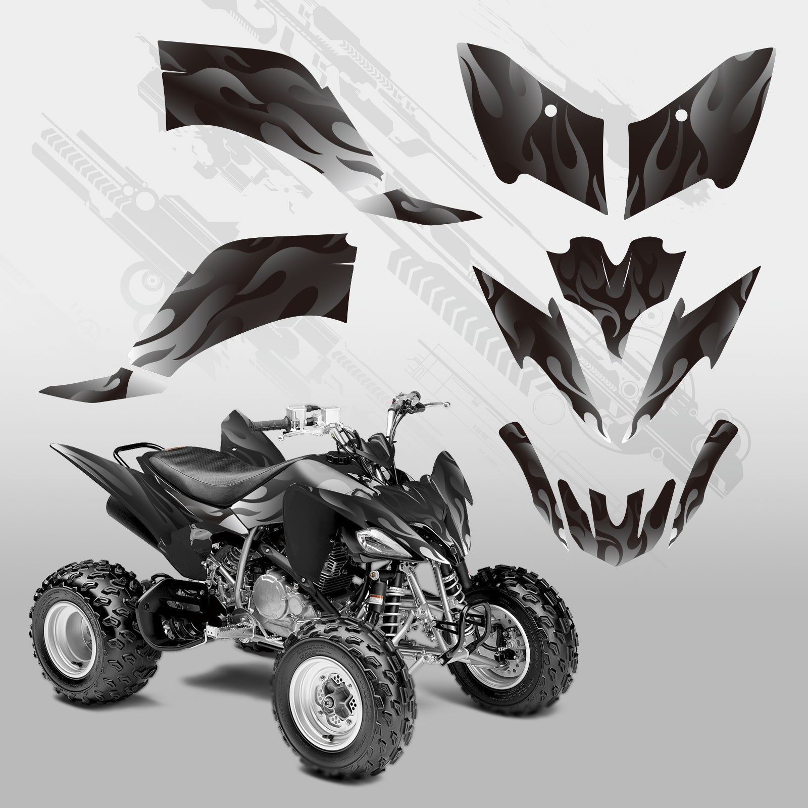 ATV Volle Grafik Aufkleber Set Für YAMAHA Raptor 250 2008-Präsentieren