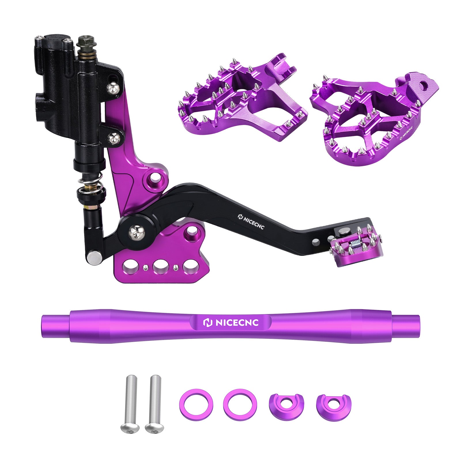 Hydraulische Hinterradbremse + verlängerte Fußstütze + Stützstrebe für Surron Light Bee X S