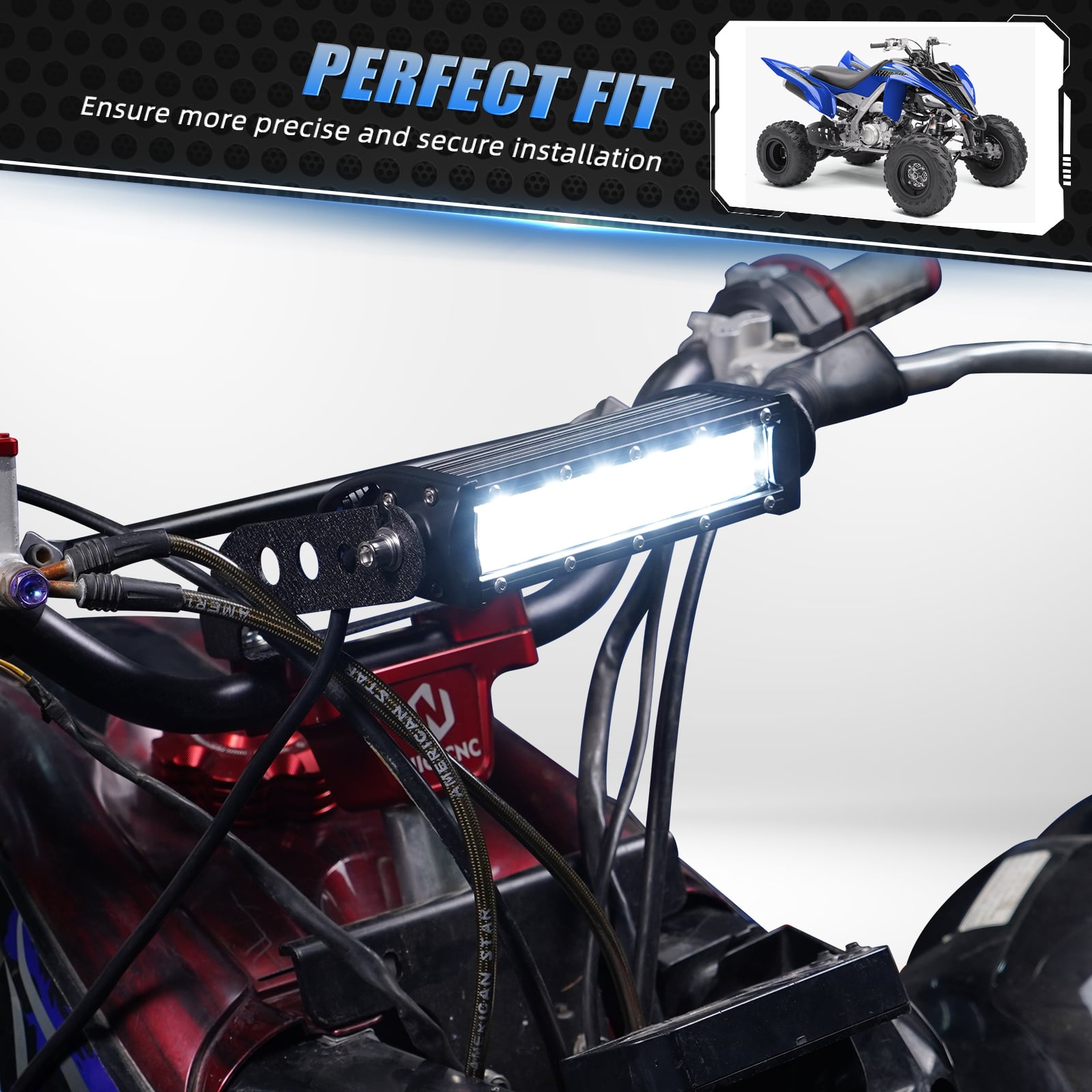 Universelles 60W LED-Scheinwerfer-Arbeitslicht mit Halterung für Yamaha Raptor 700 Honda TRX450R