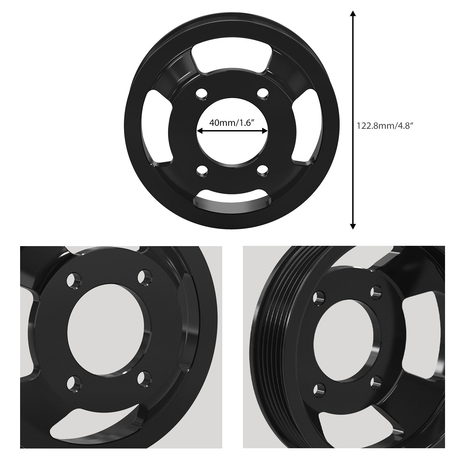 Billet-Aluminium-Wasserpumpen-Riemenscheibe für BMW E46 E39 E60 E61 E38 E65 E66 E83 E53 E85 Z3