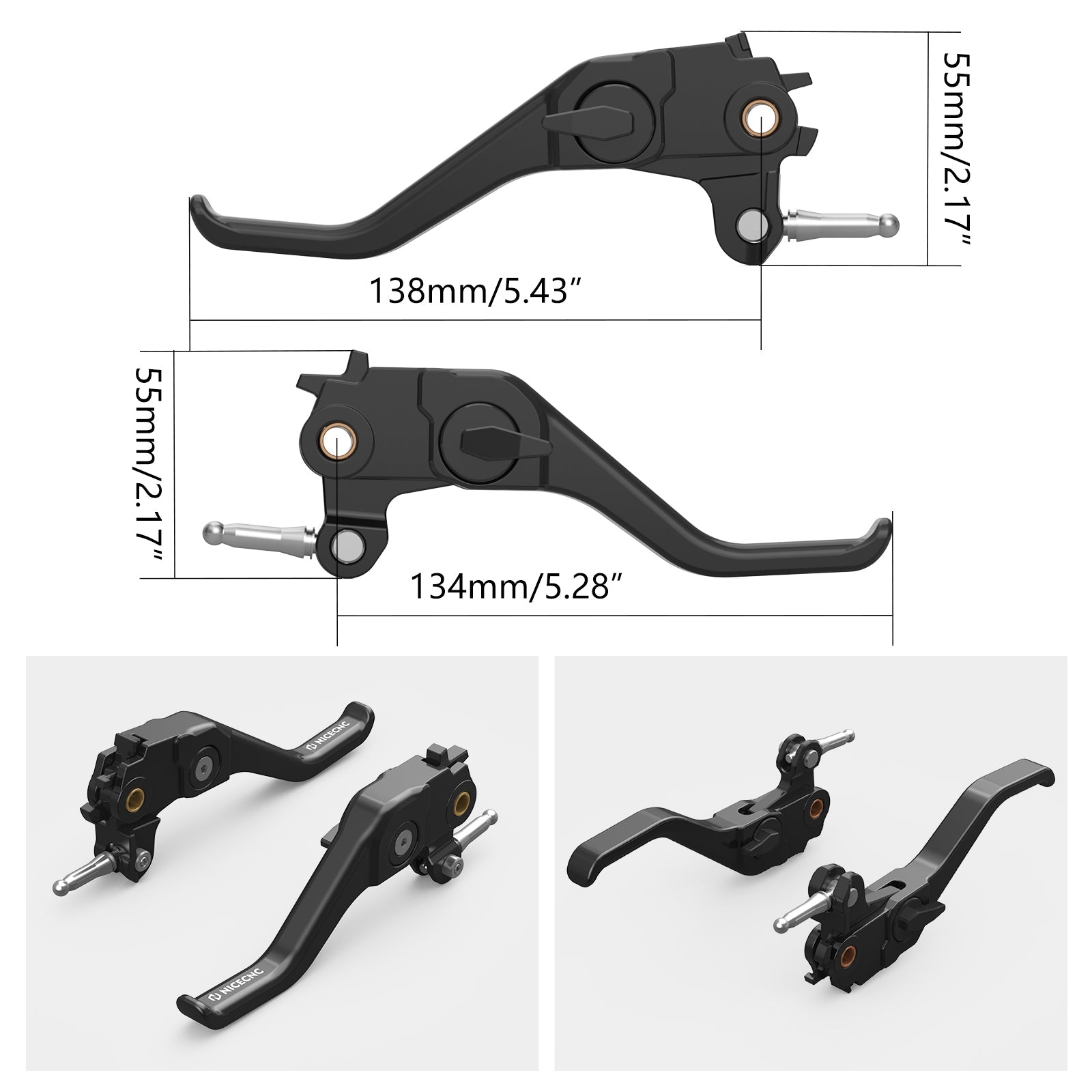 Shorty Brems Kupplungs Hebel für BMW R1200GS 13-18 R1250GS Adv 2018-2024