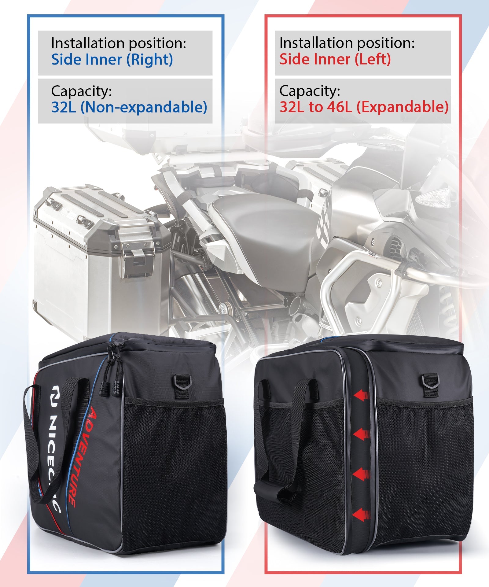 Motorrad Pannier Seite Fall Liner Innen Taschen Für BMW F850GS R1200GS R1250GS ADV