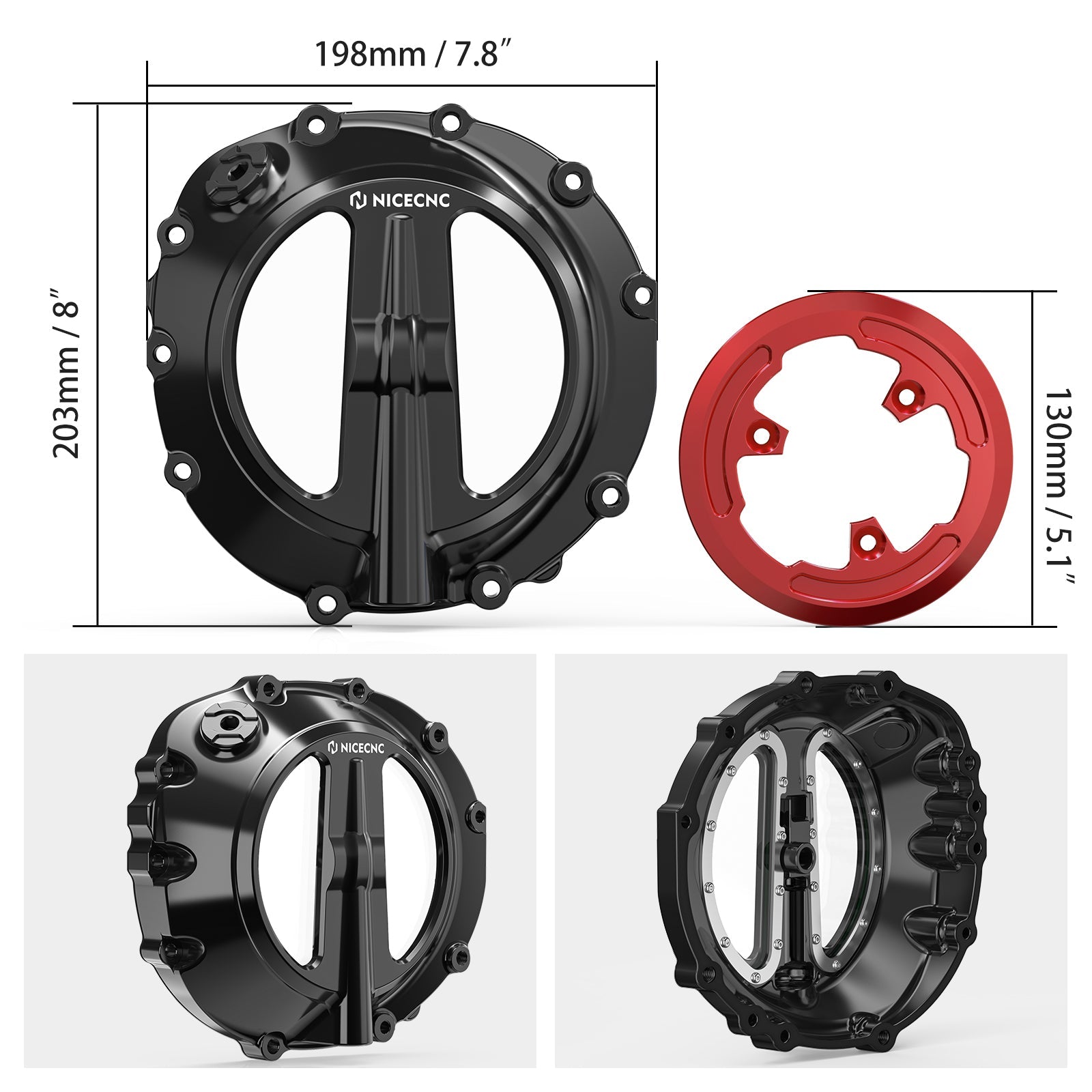 Transparente klare Kupplungsabdeckung für BMW S1000RR 2019-2024 S1000XR 2021-2024 S1000R 22-24