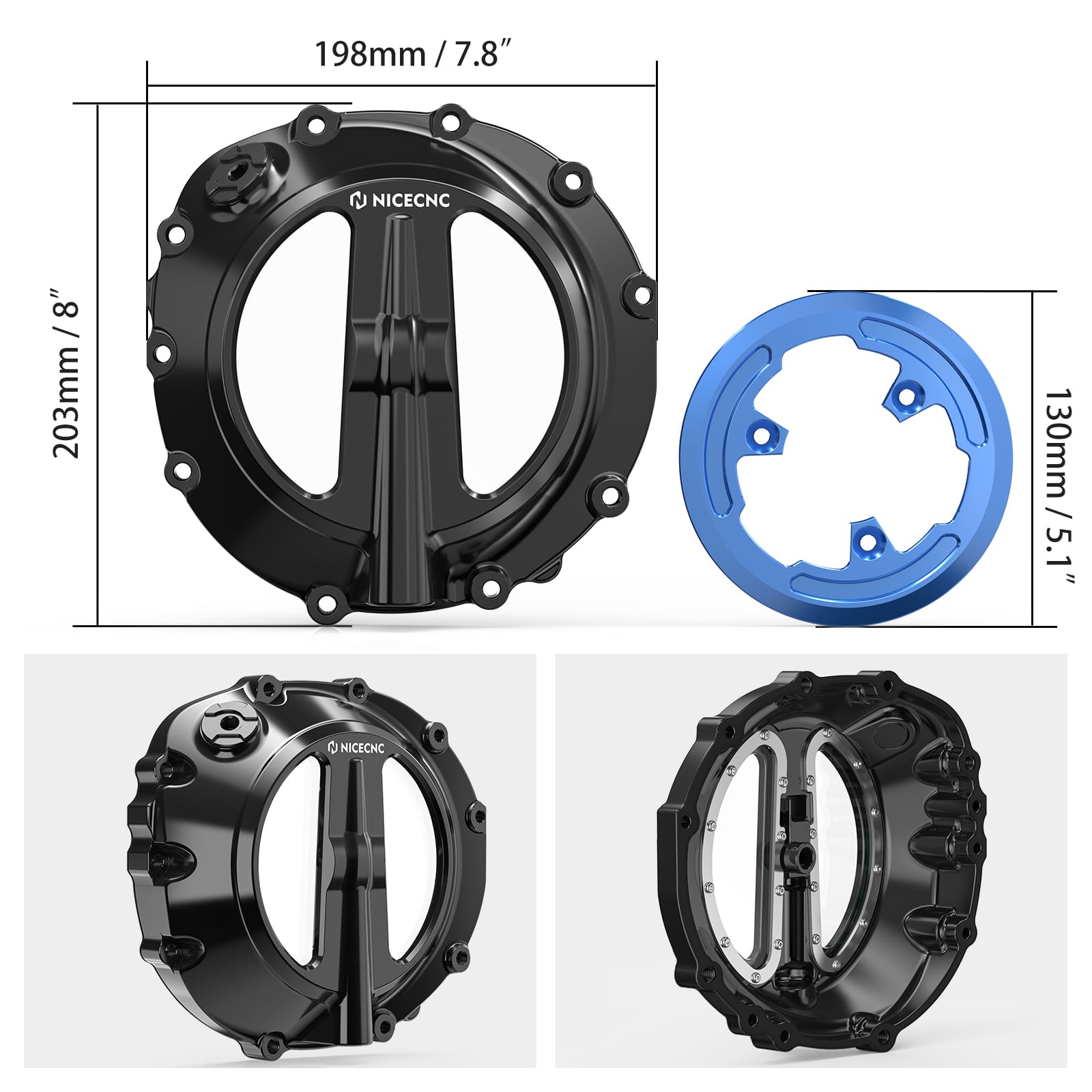 Transparente klare Kupplungsabdeckung für BMW S1000RR 2019-2024 S1000XR 2021-2024 S1000R 22-24