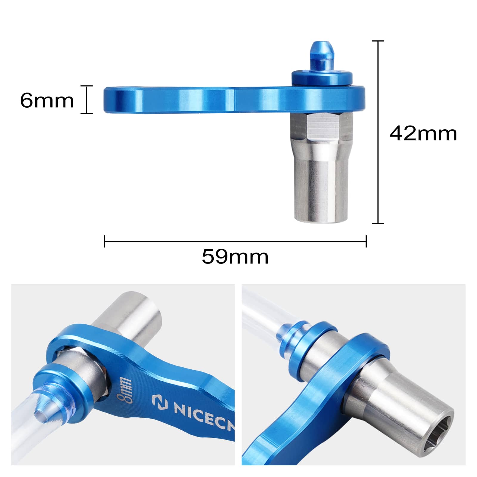 Entlüfterwerkzeug für hydraulische Bremsen und Kupplungen, für 8 mm Entlüfter