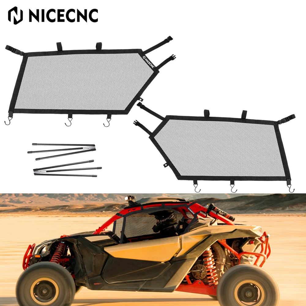 Links + Rechts UTV Seite Fenster Schatten Schild Netze Sonnenschutz Mesh Für Can Am X3 2018-2023