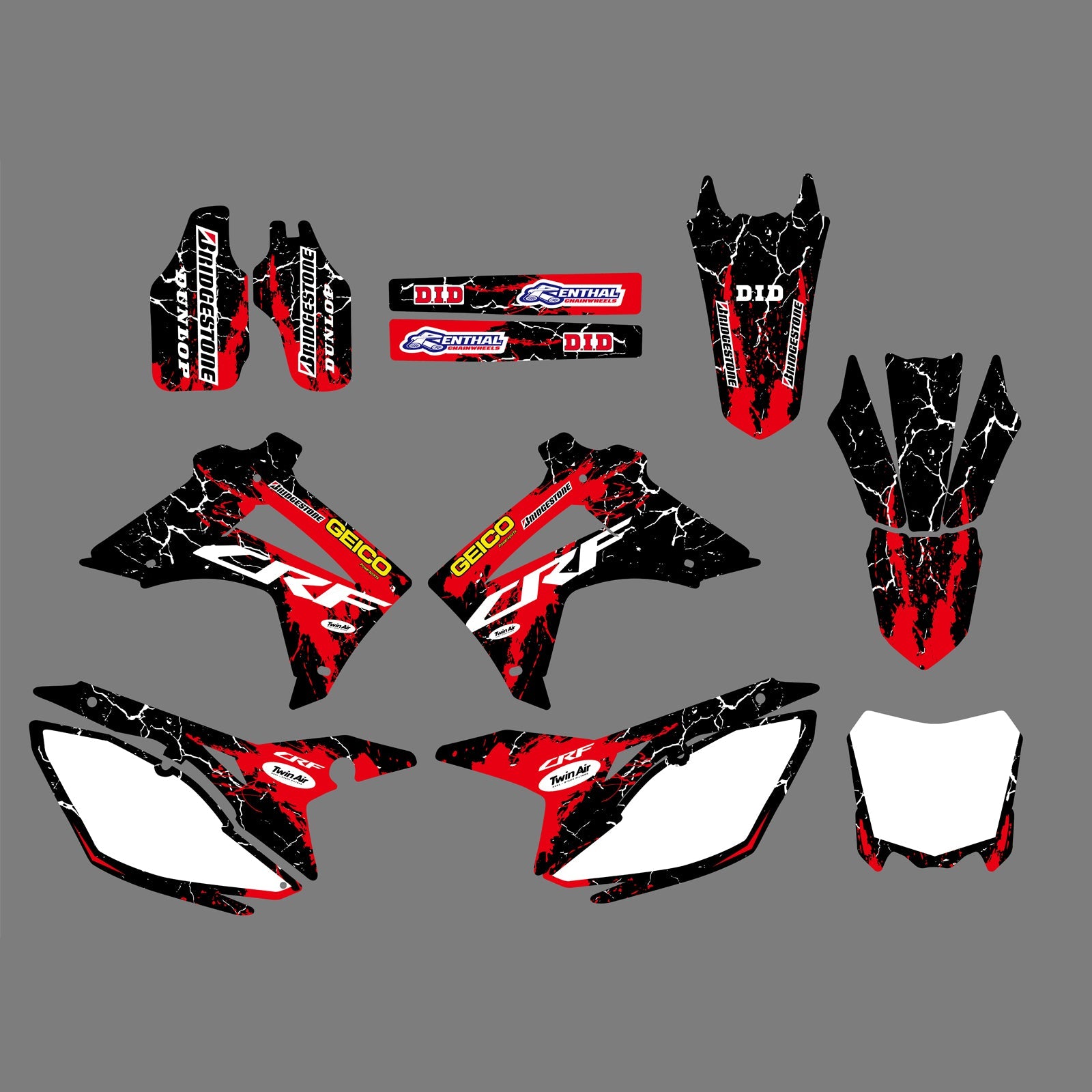 Vollständiger Grafik-Aufkleber für Honda CRF250 R 14-17 CRF450 R 13-16