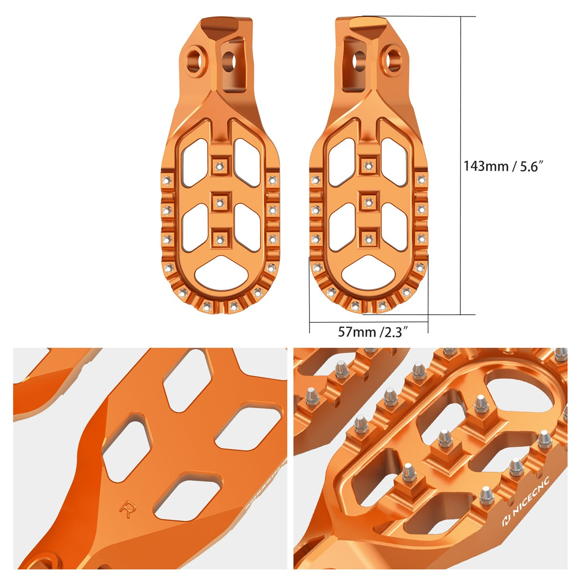 Geschmiedete Fußrasten für KTM 2023-2024 XC/XCF/SX/SXF 125-500 Husqvarna FC/TC/FX/TX 125-501