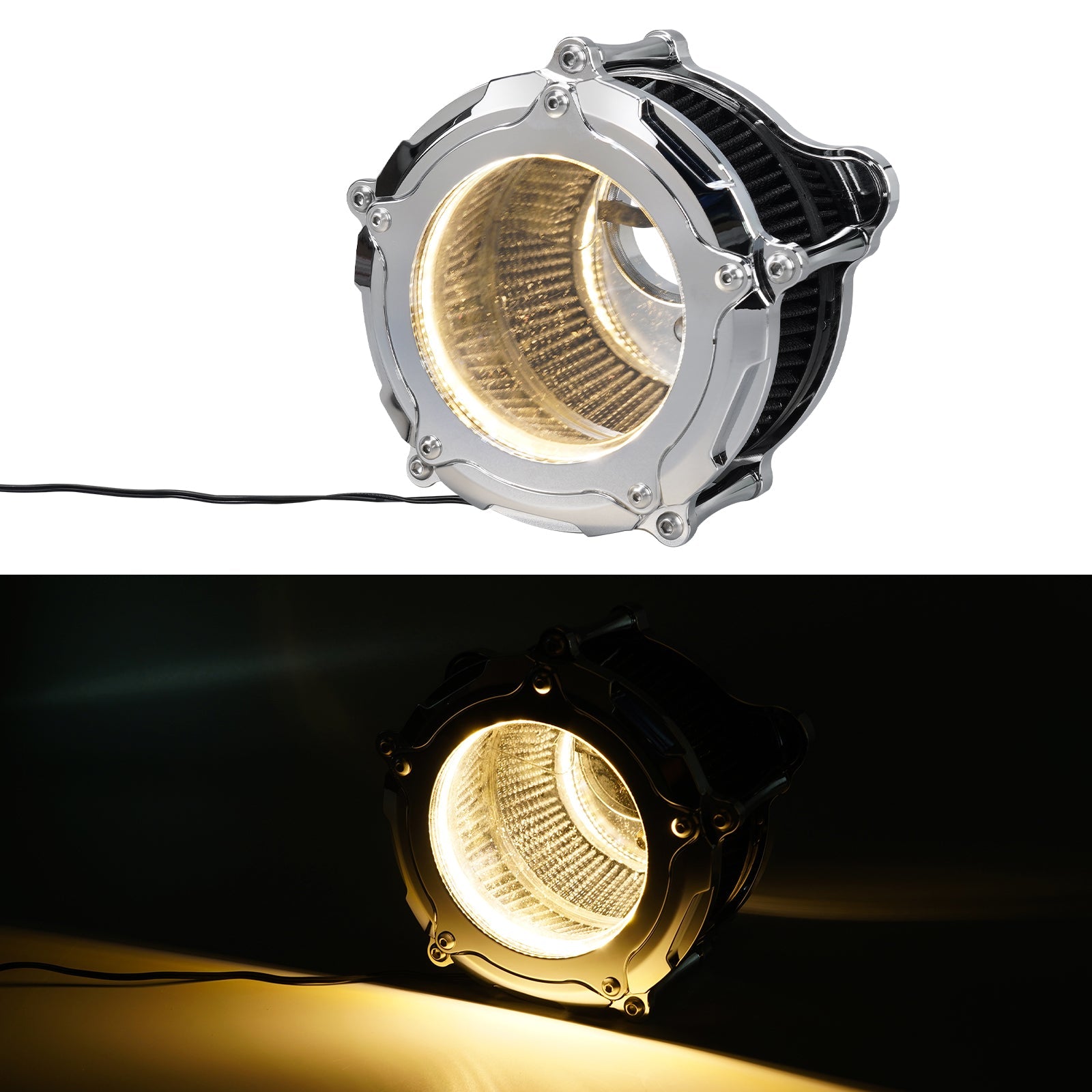 Luftansaugfilter mit LED-Streifen für Harley Davidson 2017 2018 2020-2023 Touring- und Trike-Modelle
