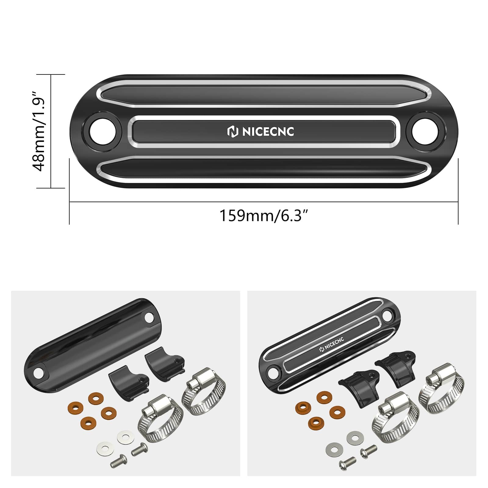 Ein Lumi Newman-Auspuff-Hitzeschild für Harley Davidson