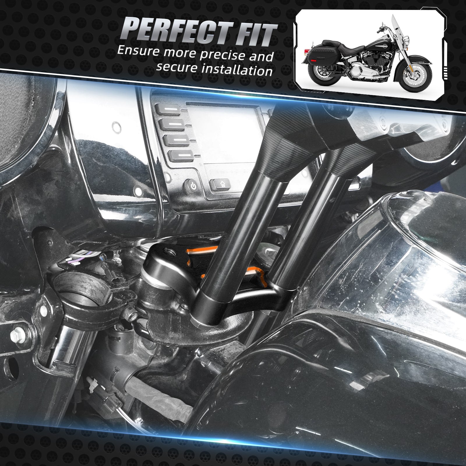 Ein Lumi Newman-Griff Barris Pull Backplate für Harley Davidson Street Glide 2014-2023 Electra Glide 2010-2023