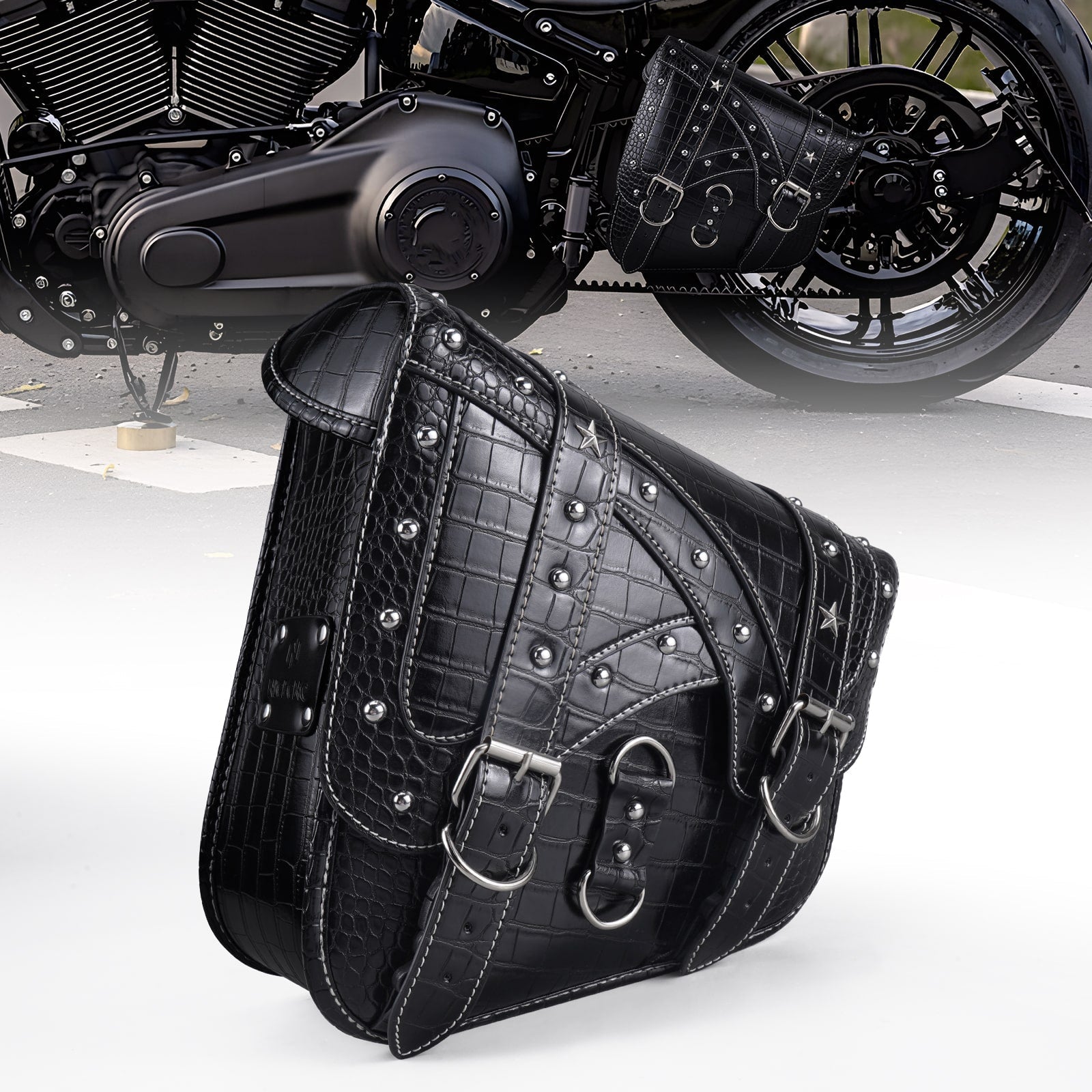 Harley Schwingentasche Werkzeug Aufbewahrungstasche PU Leder Textur