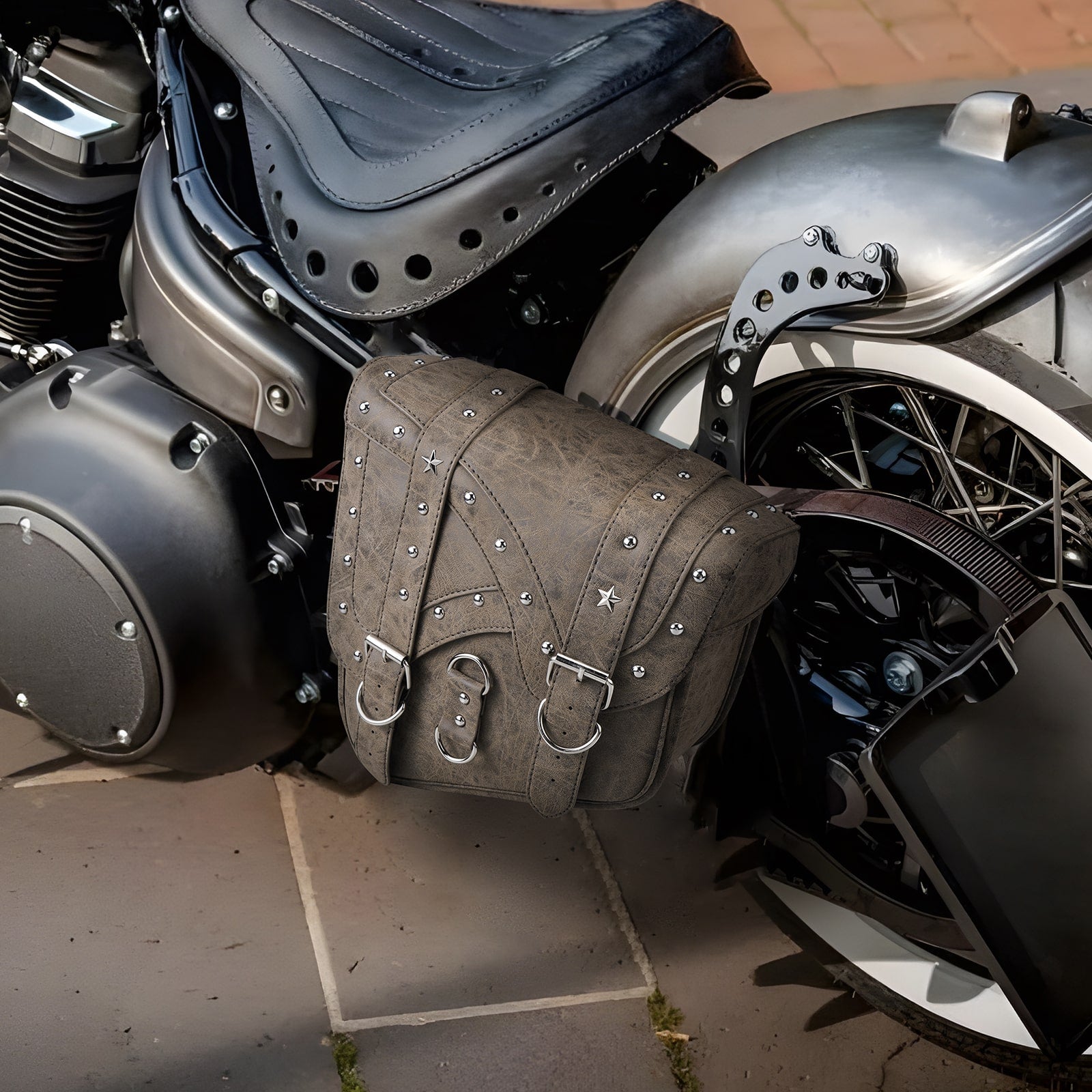 Harley Schwingentasche Werkzeug Aufbewahrungstasche PU Leder Textur