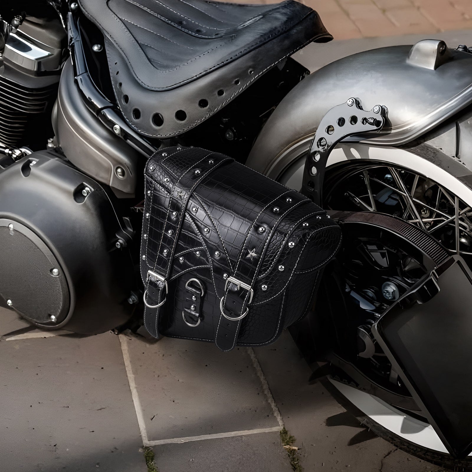 Harley Schwingentasche Werkzeug Aufbewahrungstasche PU Leder Textur