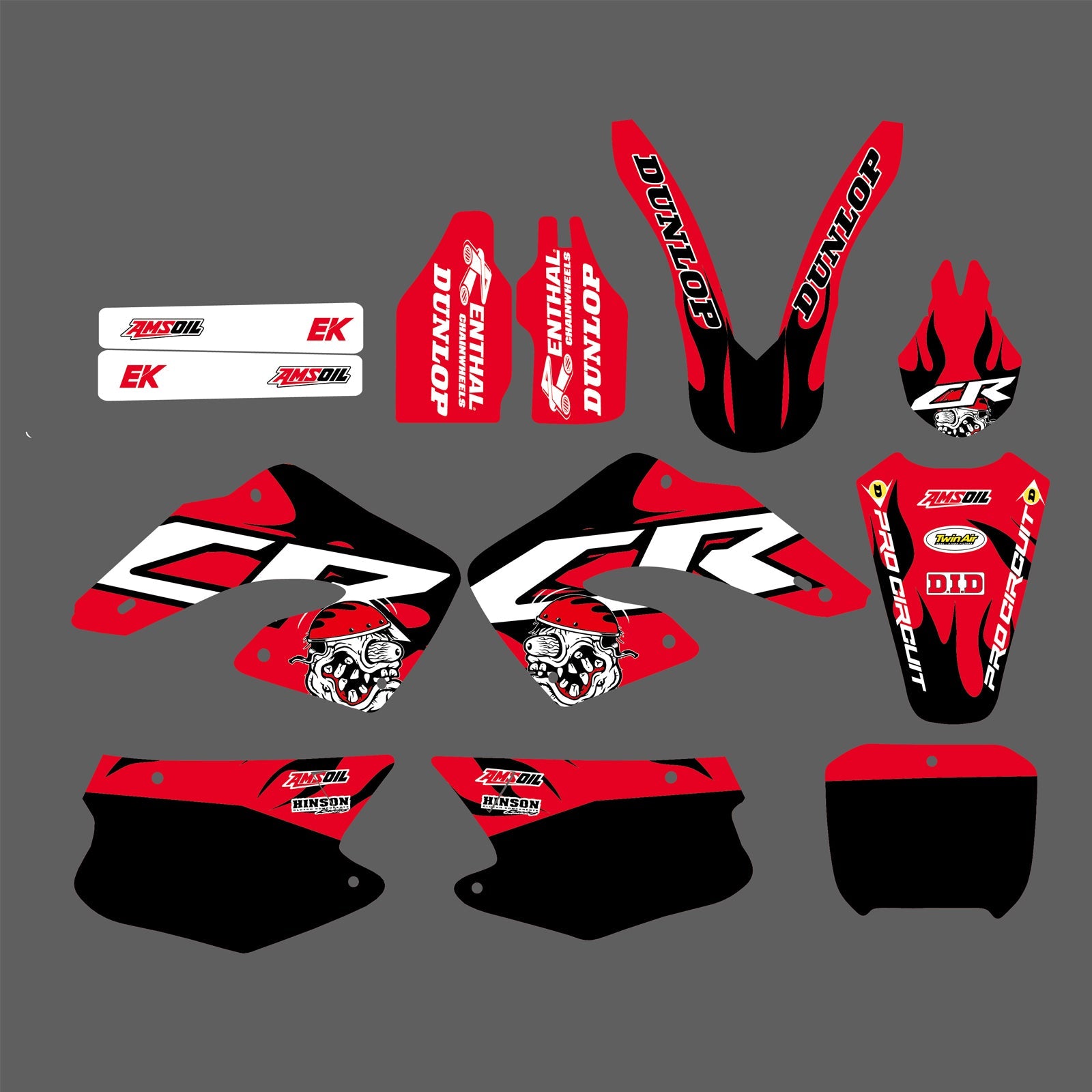 Motocross-Aufkleber mit kompletter Grafik für Honda CR125 CR250 2000 2001