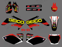 Team Graphics Hintergründe Abziehbilder Aufkleber für Honda CRF250 2004-2005