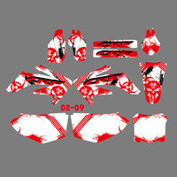 Team Graphics Hintergründe Abziehbilder Aufkleber für Honda CRF250R 2008-2009