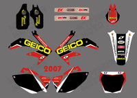 Team Graphics Hintergründe Abziehbilder Aufkleber für HONDA CRF450 2007