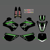 Motocross-Aufkleber-Set mit vollständigen Grafiken im Hintergrund für Kawasaki KX85/KX100 2001–2013