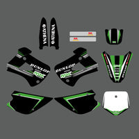 Motocross-Aufkleber-Set mit vollständigen Grafiken im Hintergrund für Kawasaki KX85/KX100 2001–2013